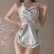 情趣日系爱心女仆黑丝式 可爱围裙露背性感吊带睡裙女2026性感尤物