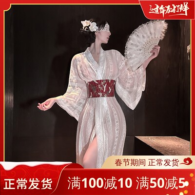 日系性感御姐半透复古和服夜场纯欲酒吧cosplay浴睡裙汉服套装女