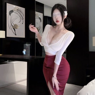 情趣包臀蕾丝性感小秘OL套装新款内衣高级制服短裙御姐睡衣连衣裙