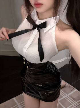 情趣制服OL职业女性装性感秘书装亮皮包臀裙时尚连衣裙性感辣妹装