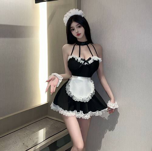 情趣性感刺激勾魂床上可爱女仆带钢托聚拢小胸显大火辣女佣制服qq