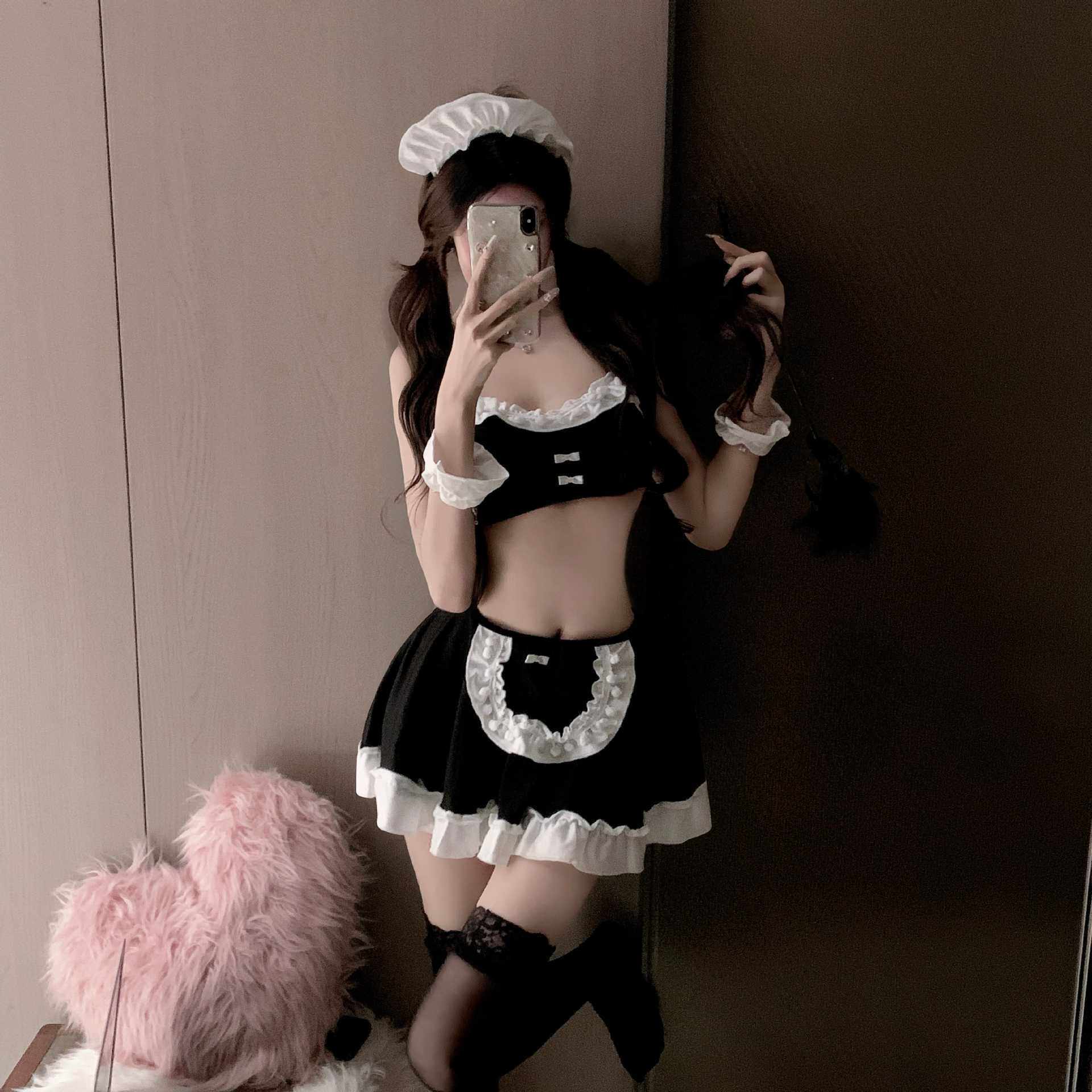 情趣味内衣女仆性感纯欲风制服可爱分体套装夜场蕾丝女佣吊带qqny