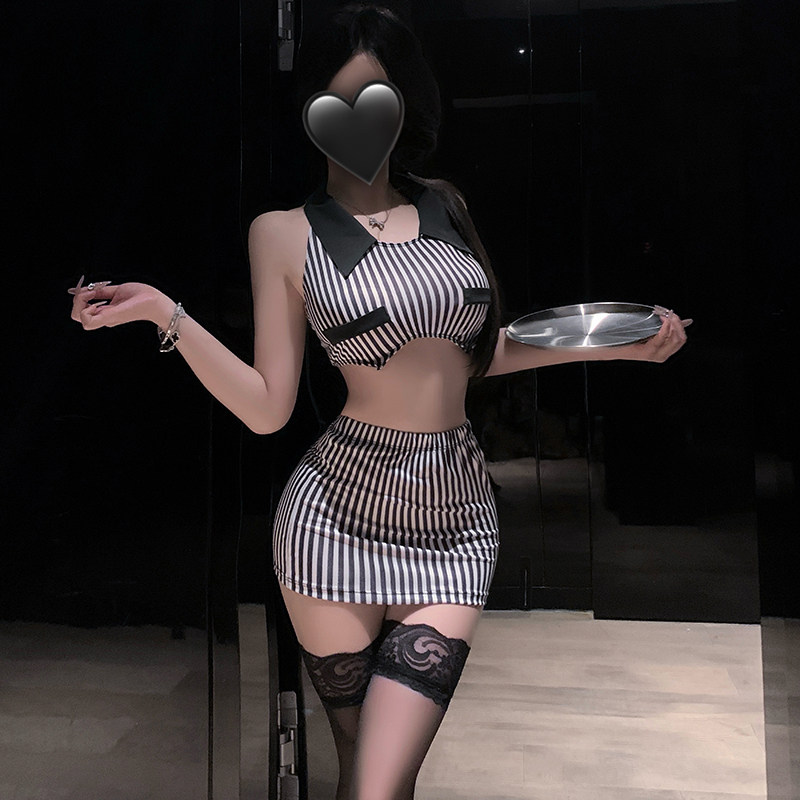 情取内衣角色扮演禁欲系性感辣妹秘书制服包臀裙小胸条纹睡衣套装