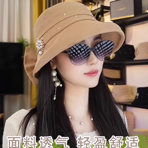 轻薄透气遮阳防晒太阳盆帽显脸小