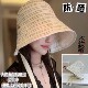 大帽檐条纹渔夫帽女全脸防晒太阳帽子夏季 大头围绑带遮阳防紫外线