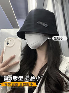 渔夫帽子女2024新款秋季防紫外线盆帽显脸小遮阳水桶帽素颜大头围