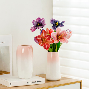 陶瓷花瓶百合仿真花郁金香餐桌玄关摆件大口径10280积木乐高花瓶