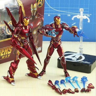 SHF漫威发光钢铁侠mk50蜘蛛侠玩具超可动复仇者联盟4模型可动手办