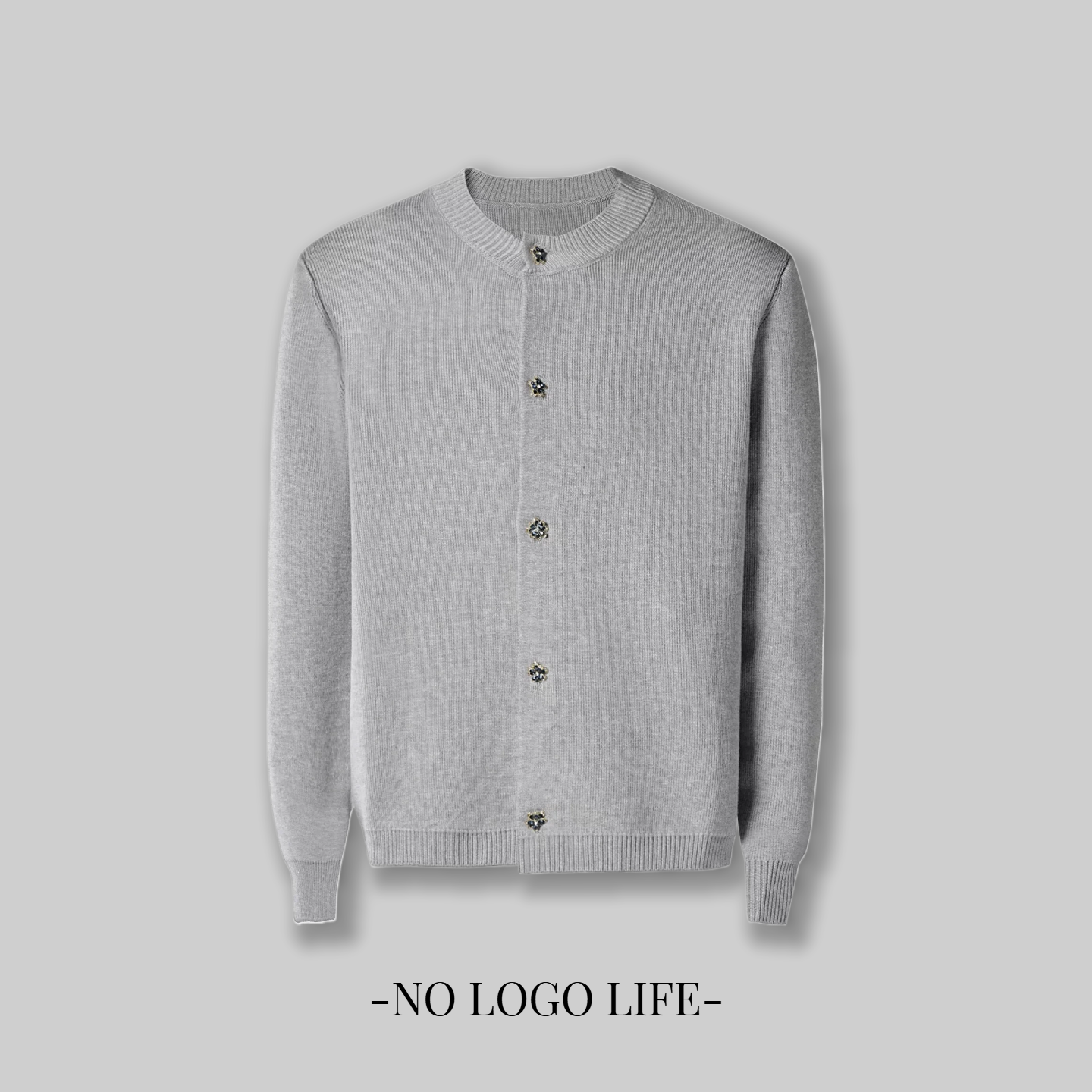 NOLOGO格雷系miu系开衫毛衣
