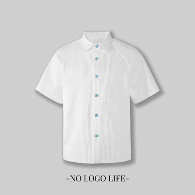 NOLOGO「海洋之泪」短袖衬衫绿松