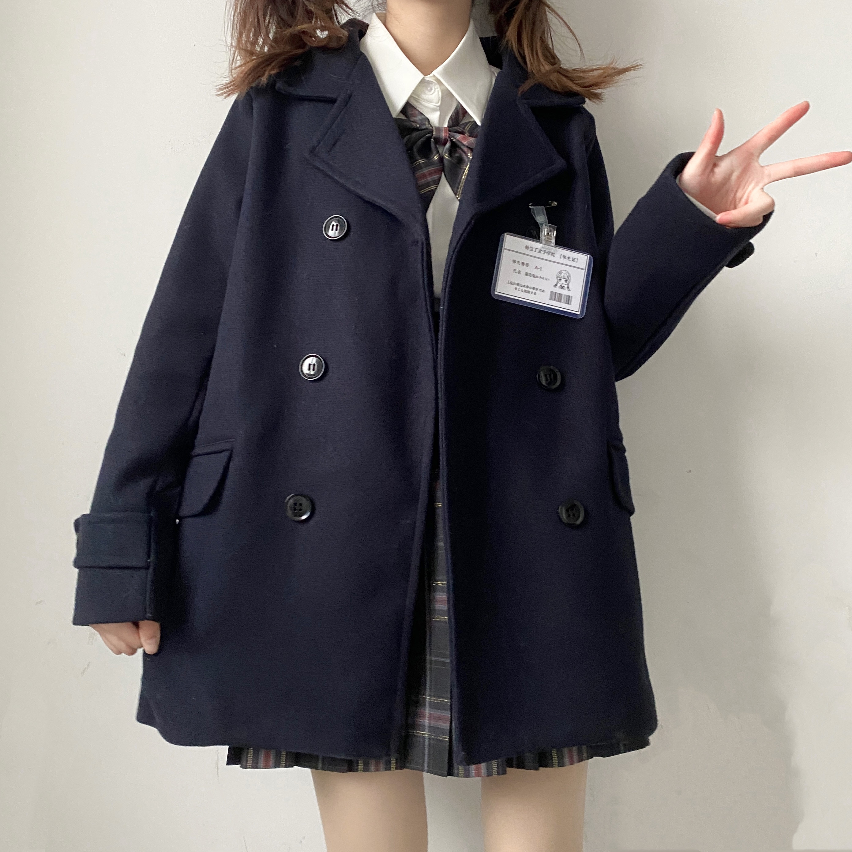 自制新款日系韩版宽松呢子大衣