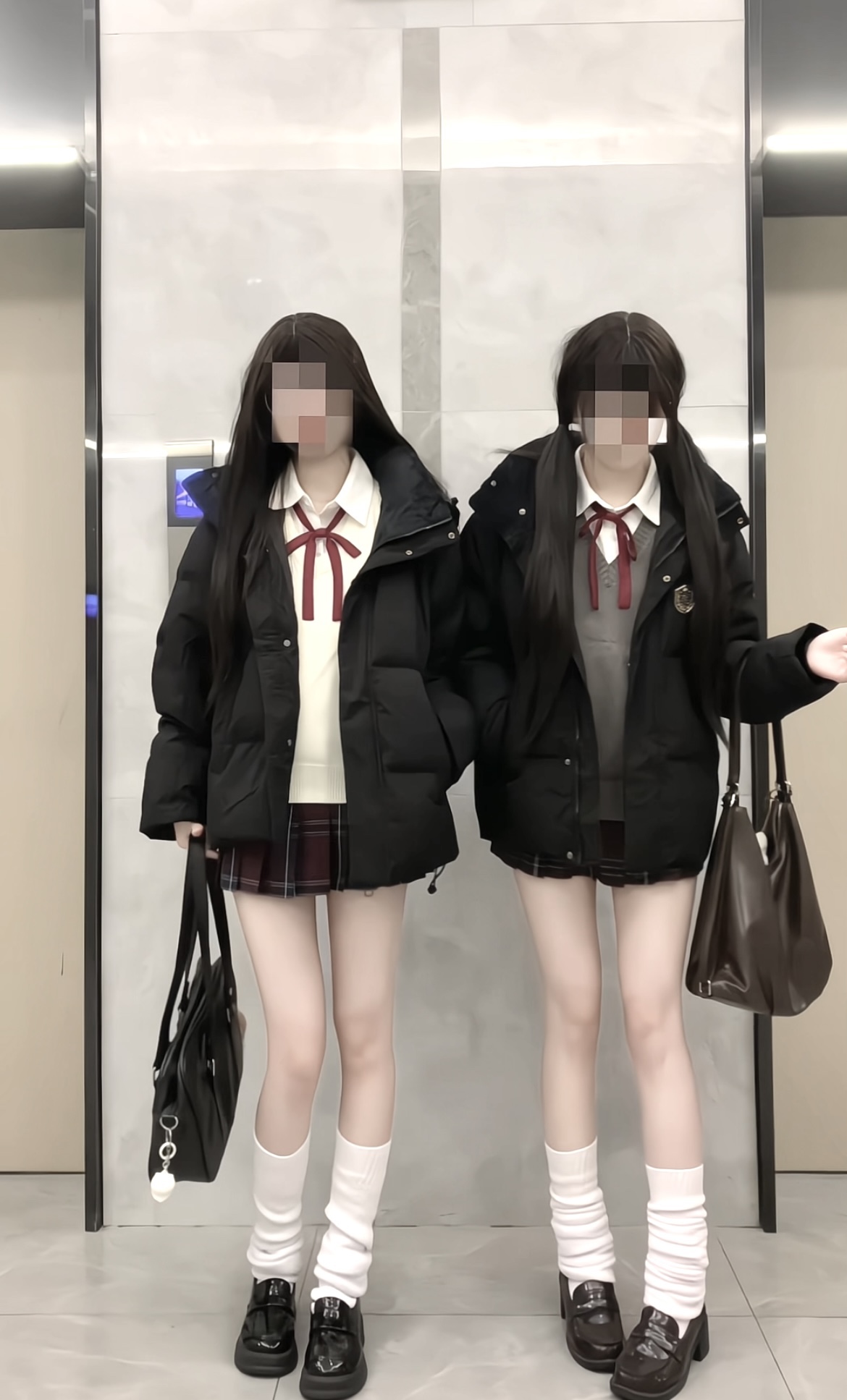自制原创羽绒服叠穿可爱秋冬jk制服外套日系保暖亚文化