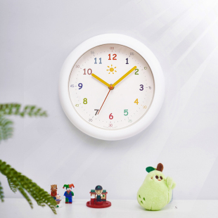 创意卡通时钟客厅卧室超静音钟奶油风挂墙钟表简约儿童房可爱挂钟
