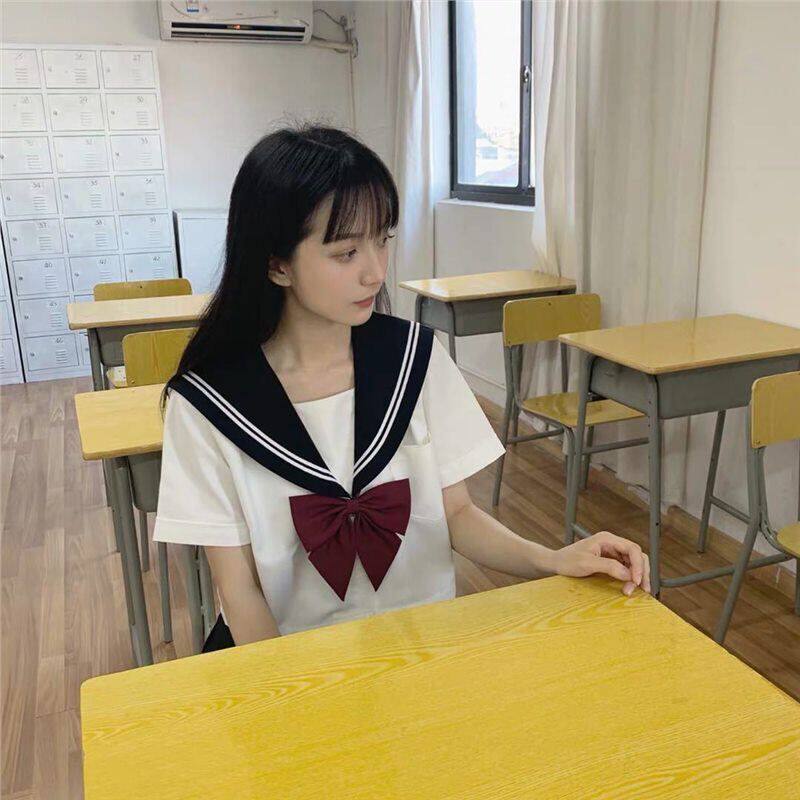 正统白二本jk制服裙基础款正版日系水手服套装原创黑二本不良短裙