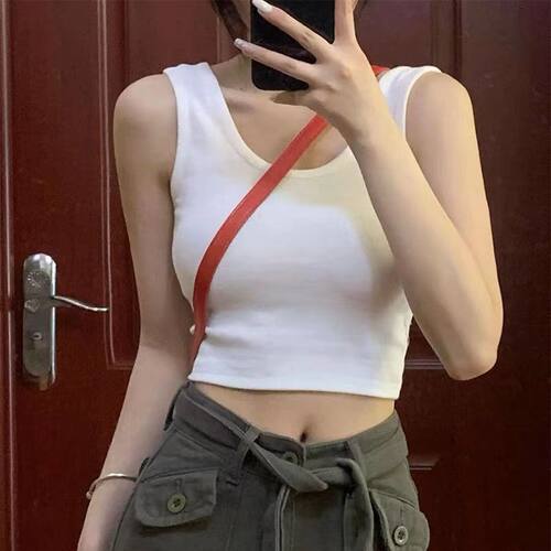 一件代发夏季辣妹吊带背心女内搭外穿百搭短款露脐无袖背心女上衣