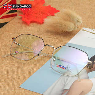 文艺复古平光镜近视框架K1916 韩版 袋鼠不规则多边形眼镜框女款