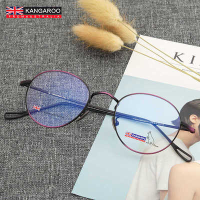 文艺韩版女款圆形复古平光镜袋鼠