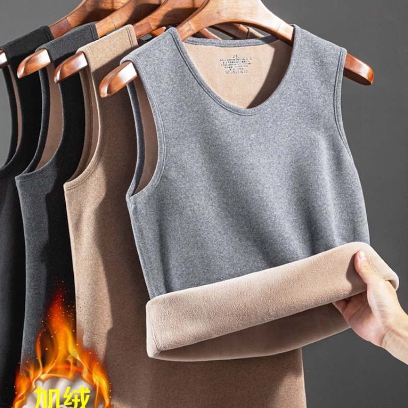 超厚男士保暖背心男打底防寒加绒加厚内衣上衣女单件坎肩马甲女冬