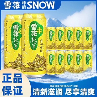 雪花纯生啤酒匠心营造易拉罐正品 12罐 餐饮批发 新日期500ml