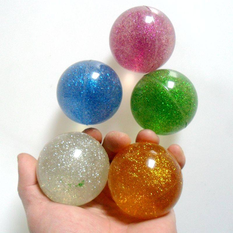 80后童年怀旧玩具实心弹力球大号橡皮弹跳球扭蛋橡胶跳跳球 5.5cm