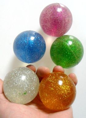 80后童年怀旧玩具实心弹力球大号橡皮弹跳球扭蛋橡胶跳跳球 5.5CM