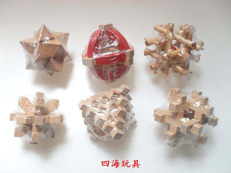 经典益智智力玩具鲁班锁孔明球梅花锁菠萝球古典木制解锁拆装游戏