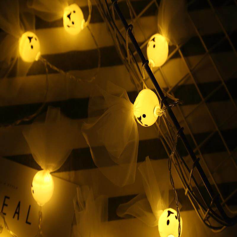 新款 led晴天娃娃万圣节幽灵彩灯鬼怪室内装饰造型挂饰灯串装饰灯