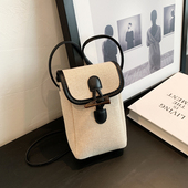 休闲手机包包女士2026新款 轻便单肩斜挎小包迷你帆布包外出小挎包