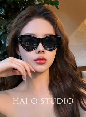 复古猫眼墨镜女款防紫外线太阳镜