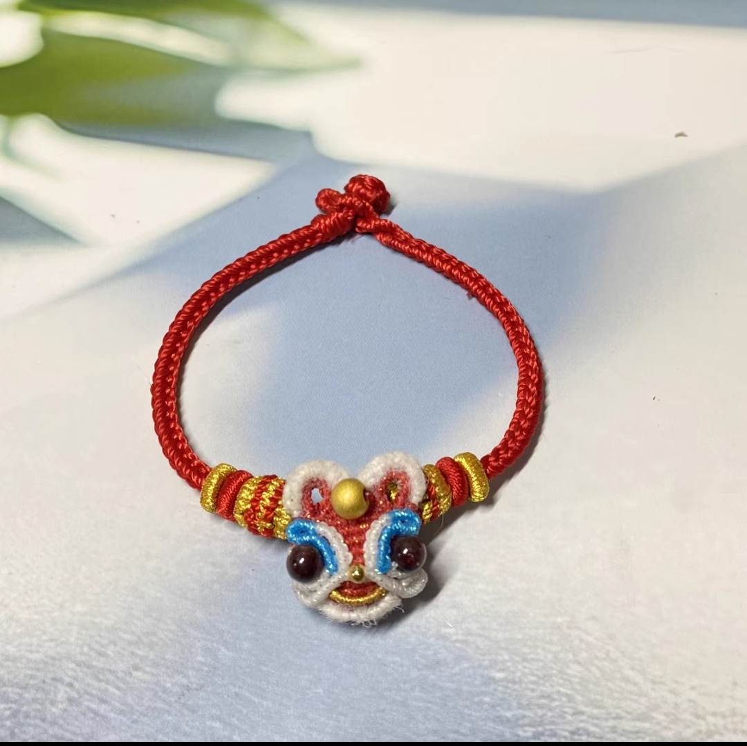 2026马年红绳醒狮手链男女编织绳本命年太岁手绳腊线可定制