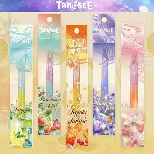 Tanosee塔诺塞限定渐变鸡尾酒中性笔速干刷题笔学生透明杆水笔芯