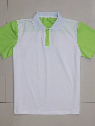 夏季薄款校服裤短袖白拼绿中小学生T恤 纯棉POLO衫学生班服