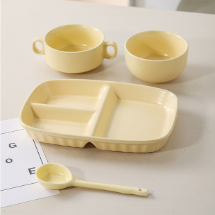 早餐盘一人食分格餐盘减肥减脂陶瓷儿童高级感分隔分餐家用211女