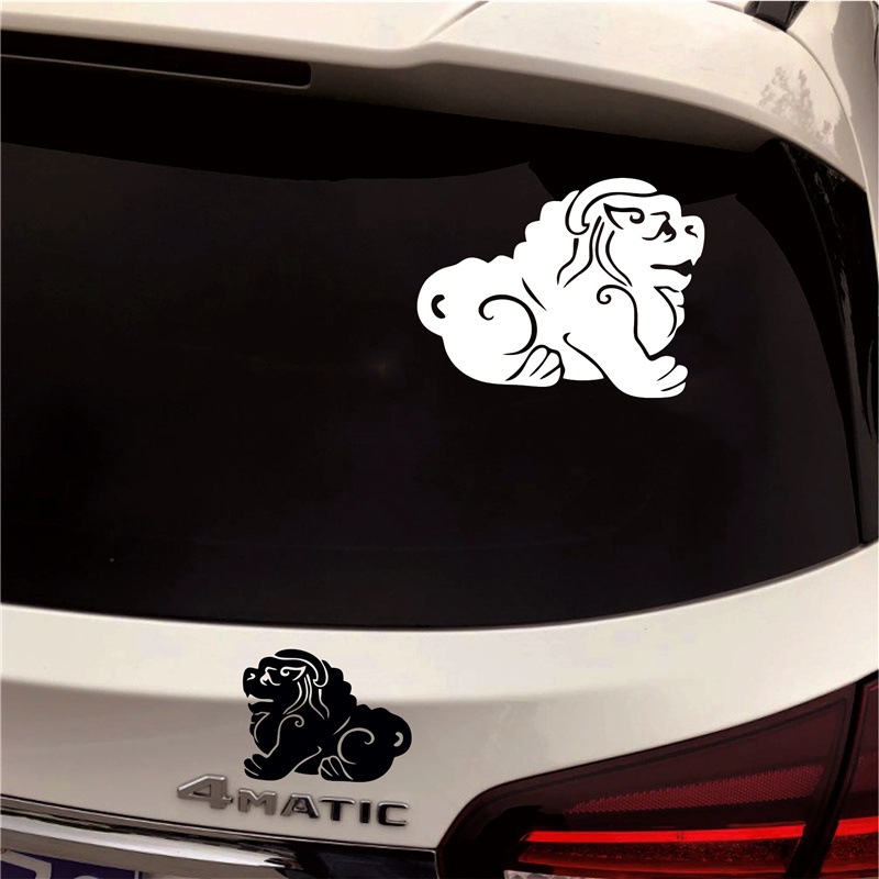 貔貅创意车身贴神兽汽车保险杠遮划痕车身车尾后档玻璃个性贴纸
