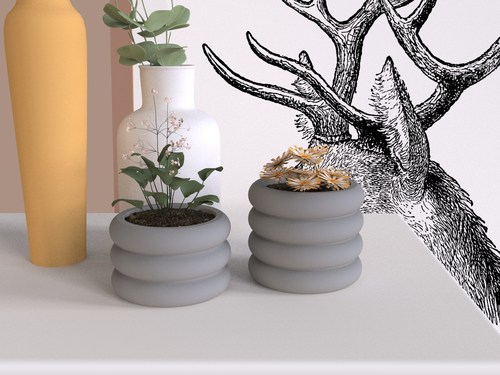 水磨石扩香石膏圆圈花盆模具diy