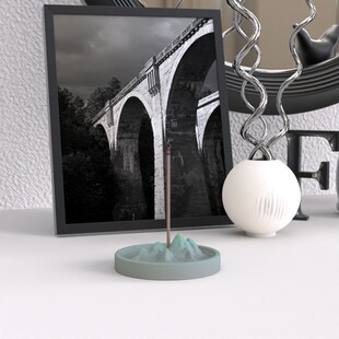 中式山形香插底座硅胶模具创意茶台混凝土托盘摆件石膏文创模具