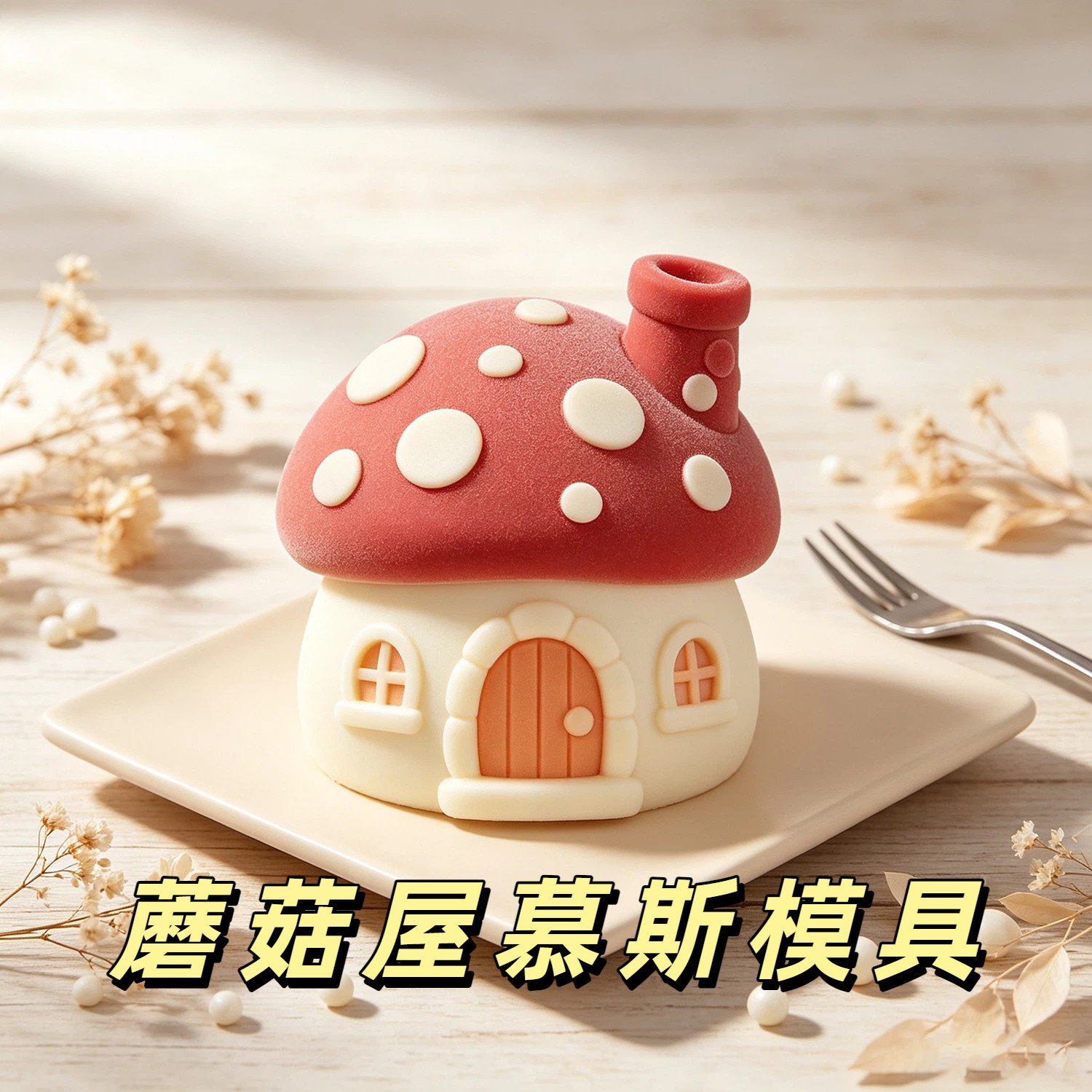 卡通蘑菇屋慕斯硅胶模具食品级法式甜品巧克力蛋糕冰淇淋烘焙模具