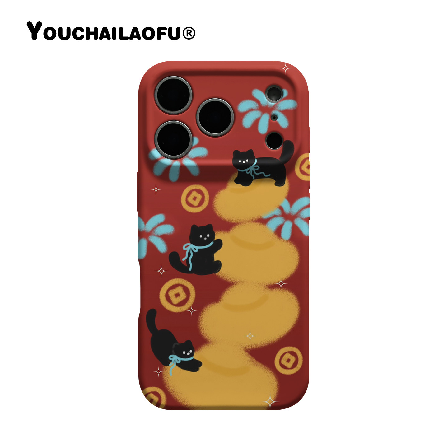 ins新年红可爱元宝小黑猫适用iphone17promax手机壳苹果16pro发财烟花15原创美式14卡通少女全包软壳13保护壳,3C数码配件,手机保护套/壳,淘宝优惠券,粉丝福利购,淘宝优惠卷