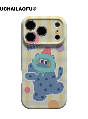 韩国ins可爱卡通波点肥猫适用iphone17promax手机壳秋冬猫咪苹果16原创15pro高级格纹14全包软壳13防摔保护壳