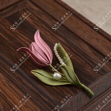 缠花材料包手工diy郁金香胸针汉服发钗新手教程免劈绒线免剪纸模