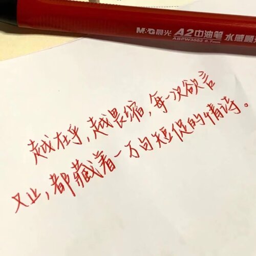 晨光A2中油笔圆珠笔按压式黑色