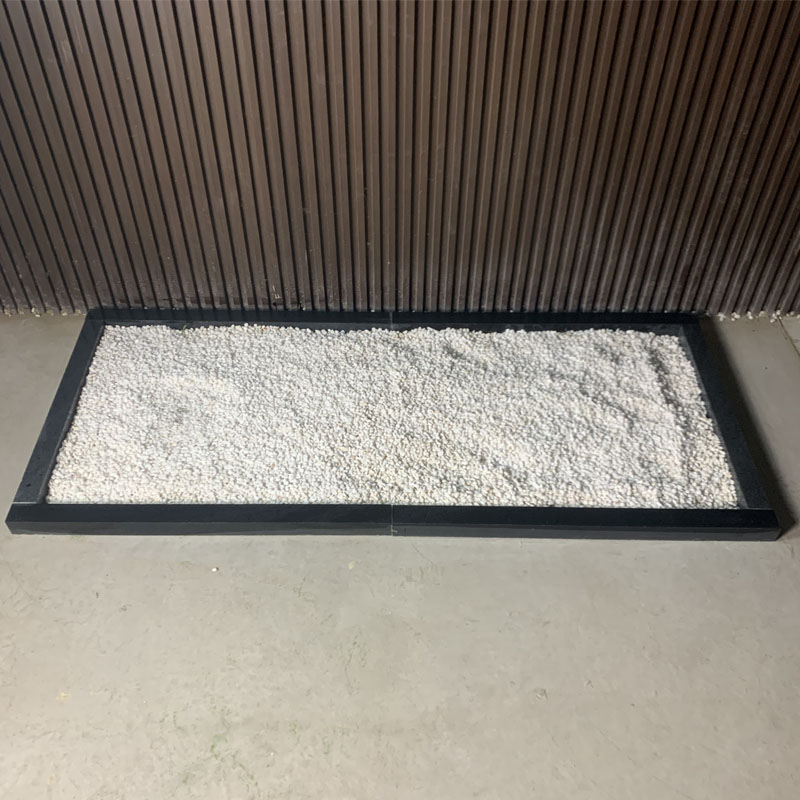 定制大理石石条花岗岩围挡黑色挡条围边枯山水造景边框雪浪石底座