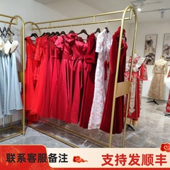 挂婚纱架子影楼工作室落地式礼服展示架秀禾服挂衣杆高档旗袍货架
