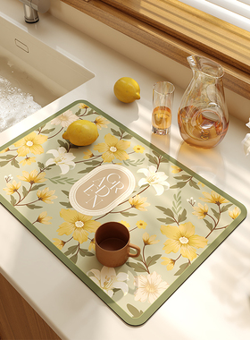 厨房台面碗筷专用沥水垫吧台杯子碗盘茶台洗手台卫生间吸水垫速干