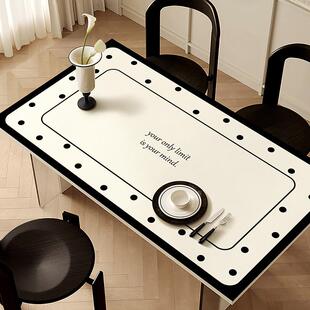 高级感餐桌垫桌子保护垫桌布防水防油免洗隔热长方形茶几桌面台布