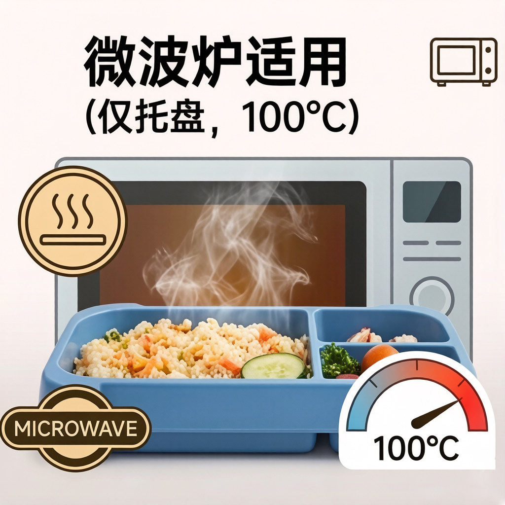 kalar食品级儿童分隔便当盒小学生饭盒外带水果密封野餐盒可手提