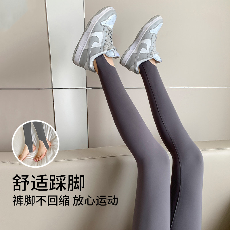 踩脚鲨鱼裤女外穿2025新款春秋新款冬季加绒打底裤脚蹬瑜伽健身裤
