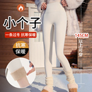子 小个子白色鲨鱼裤 女外穿秋冬季 加绒加厚瑜伽裤 145cm打底保暖裤