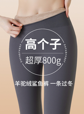 800克鲨鱼裤高个子加长女外穿冬季加绒加厚瑜伽裤东北特厚打底裤