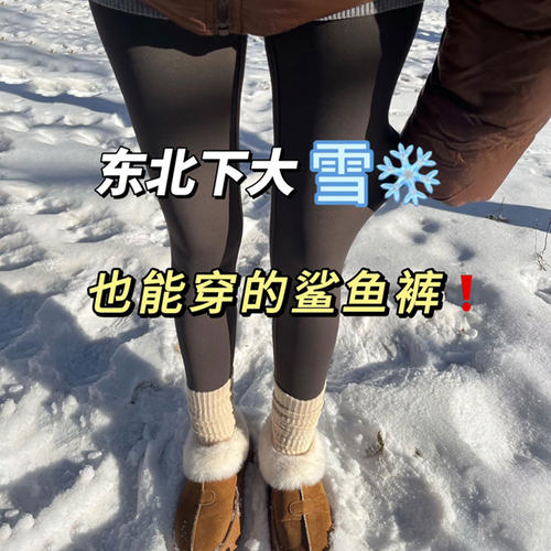 俏盾东北零下40度加厚绒鲨鱼裤